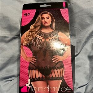 Black Lace stretch mini dress.